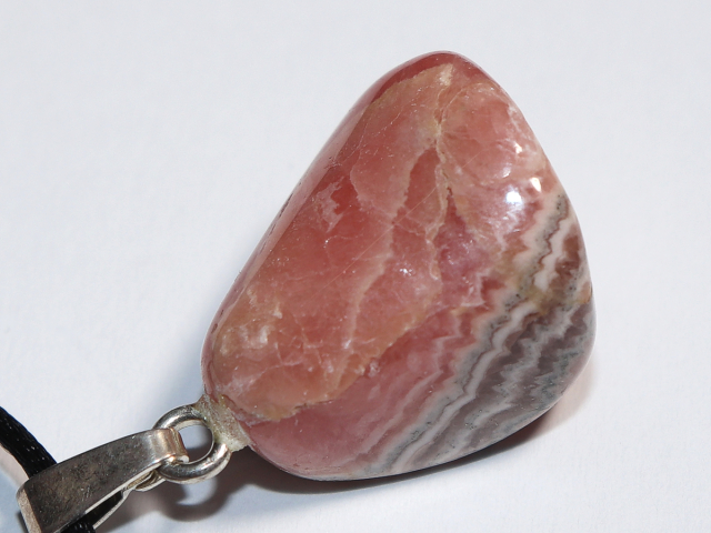 Preview: rhodochrosite with cord or silver 925