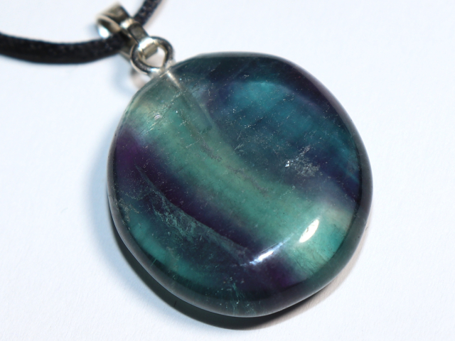fluorite with cord or silver 925