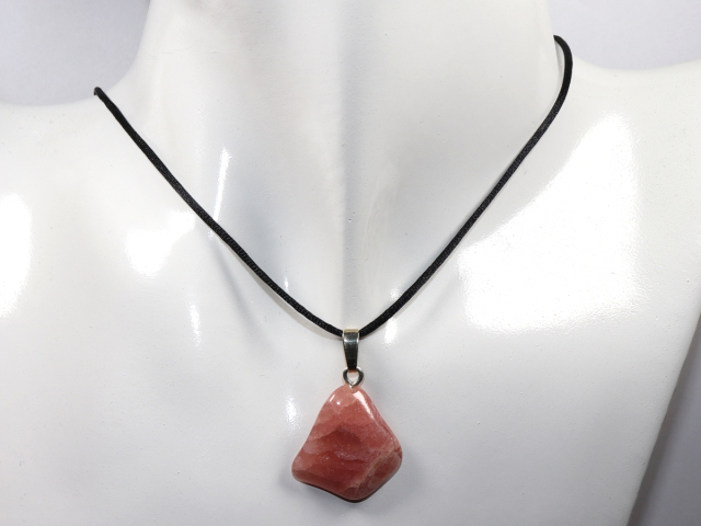 Preview: rhodochrosite with cord or silver 925