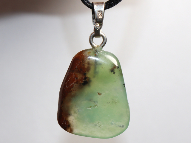 Preview: chrysoprase with cord or silver 925