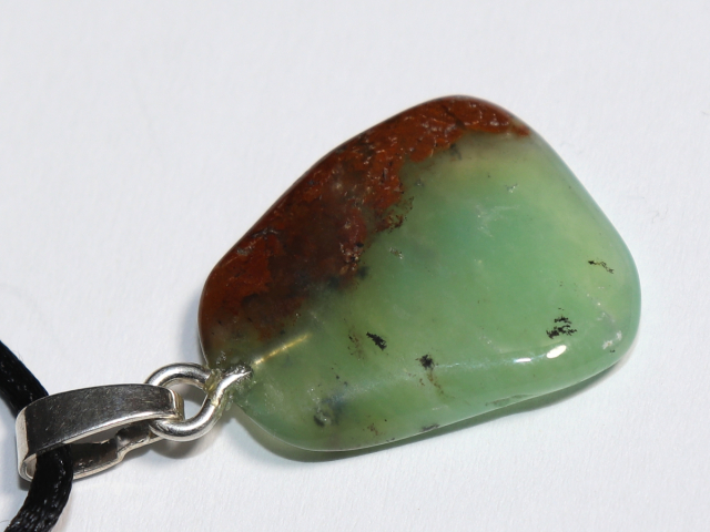 Preview: chrysoprase with cord or silver 925