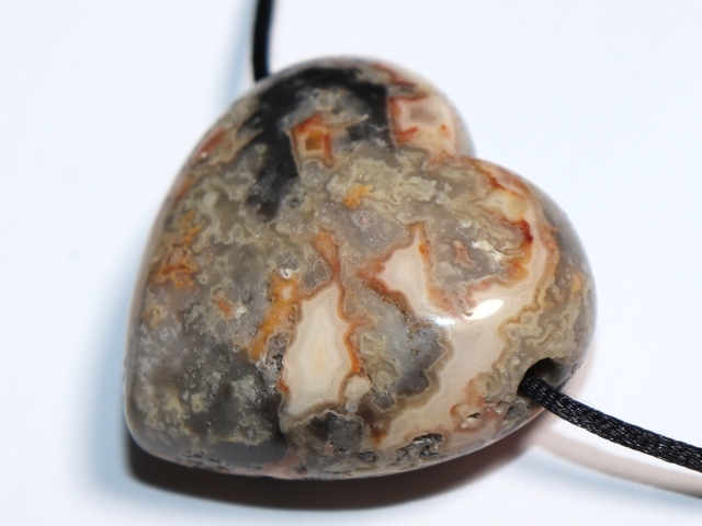 crazy lace agate with cord or silver 925