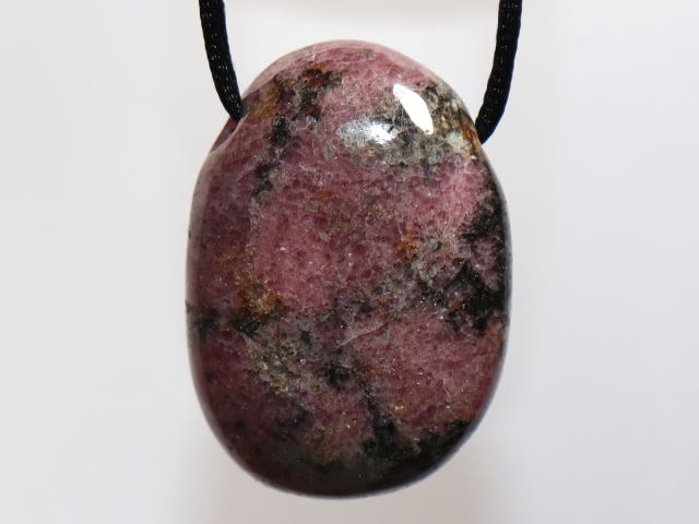 rhodonite with cord or silver 925