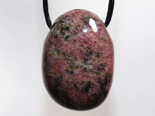 rhodonite with cord or silver 925