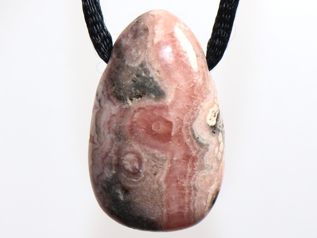rhodochrosite with cord or silver 925