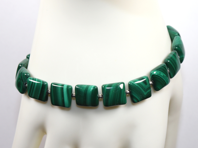 malachite with silver 925