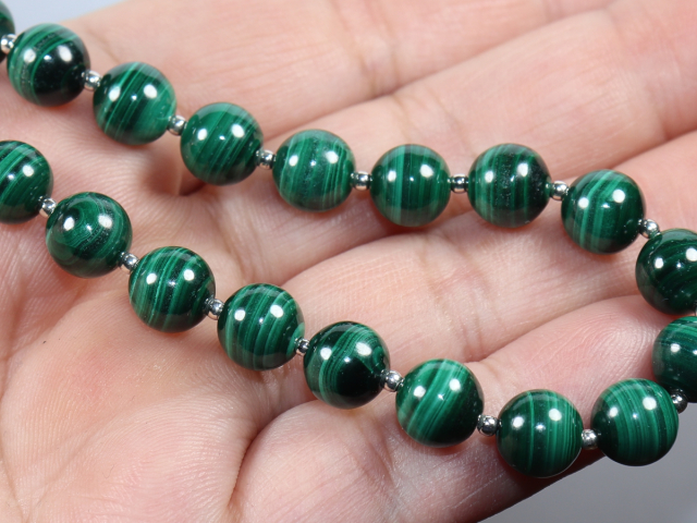 malachite with silver 925