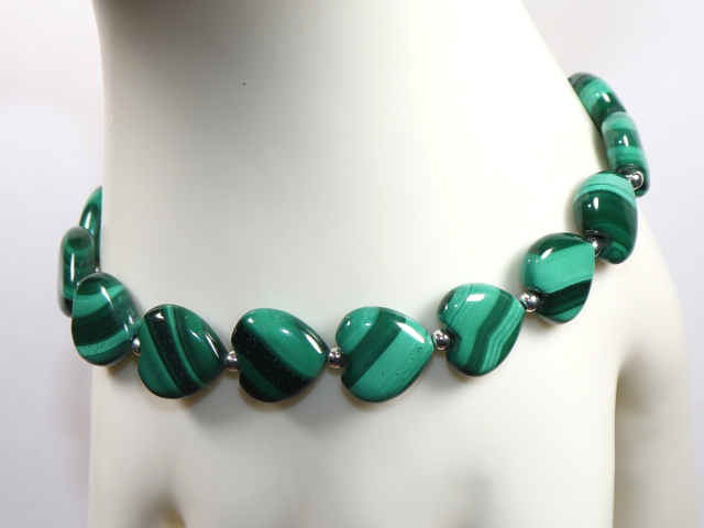 malachite with silver 925
