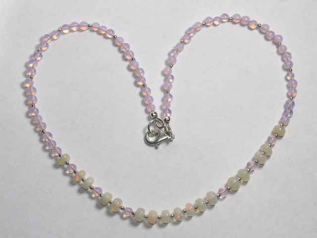 Preview: Welo opal and pink opal with silver 925
