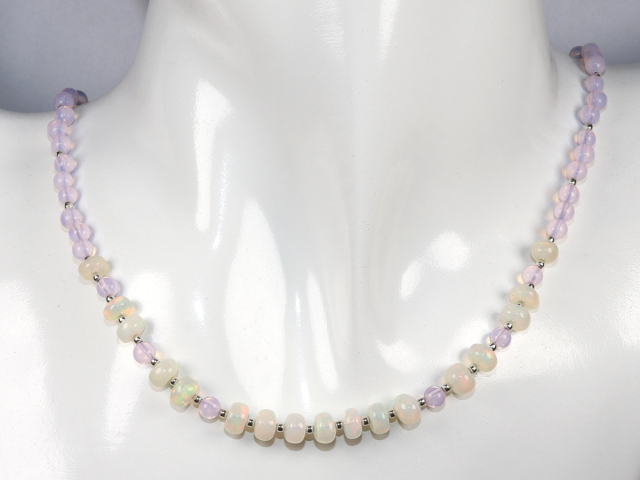 Preview: Welo opal and pink opal with silver 925