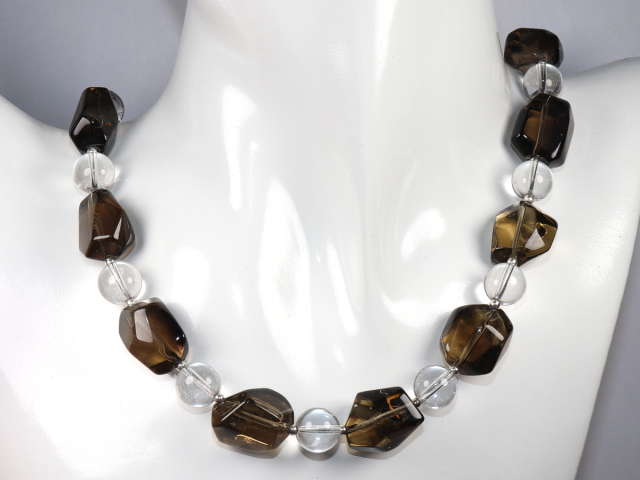 Preview: smoky quartz and rock crystal with silver 925