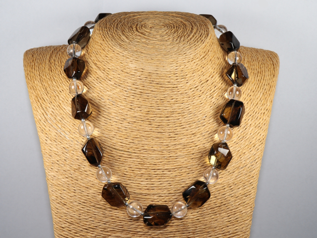 Preview: smoky quartz and rock crystal with silver 925