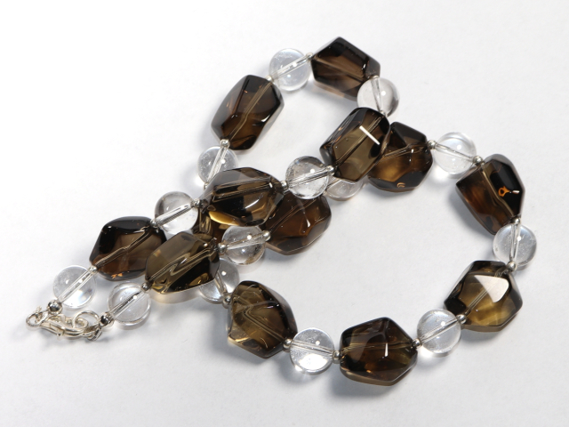Preview: smoky quartz and rock crystal with silver 925