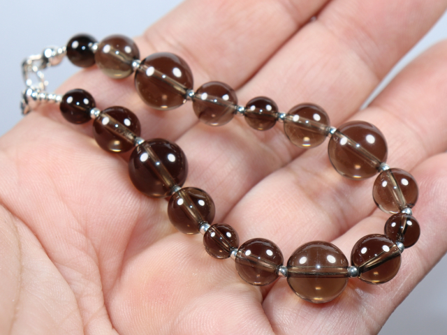 smoky quartz with silver 925