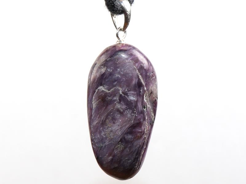 Details about   Charoite Gemstone Pendant with 2mm Leather Cord Choose your leather Cord Polishe 