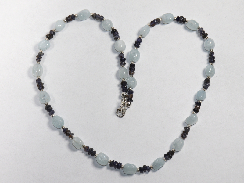 Aquamarin und Iolith mit Silber 925
