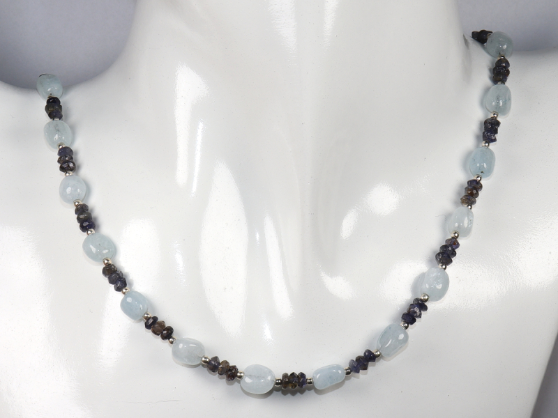 Aquamarin und Iolith mit Silber 925