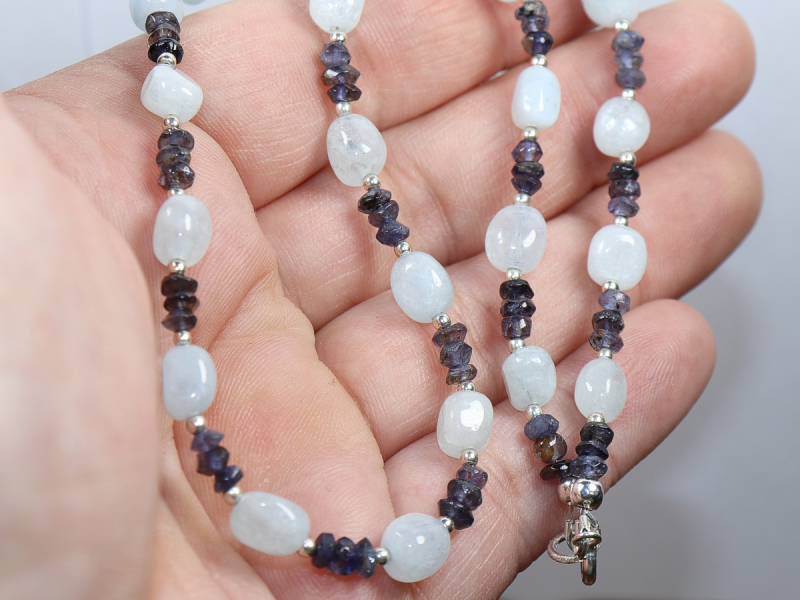 Aquamarin und Iolith mit Silber 925