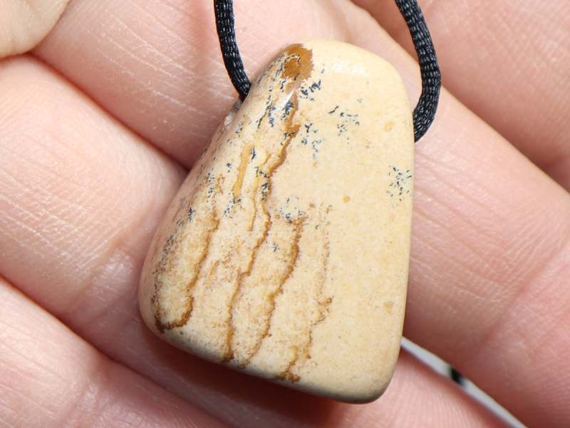 picture jasper with cord or silver 925