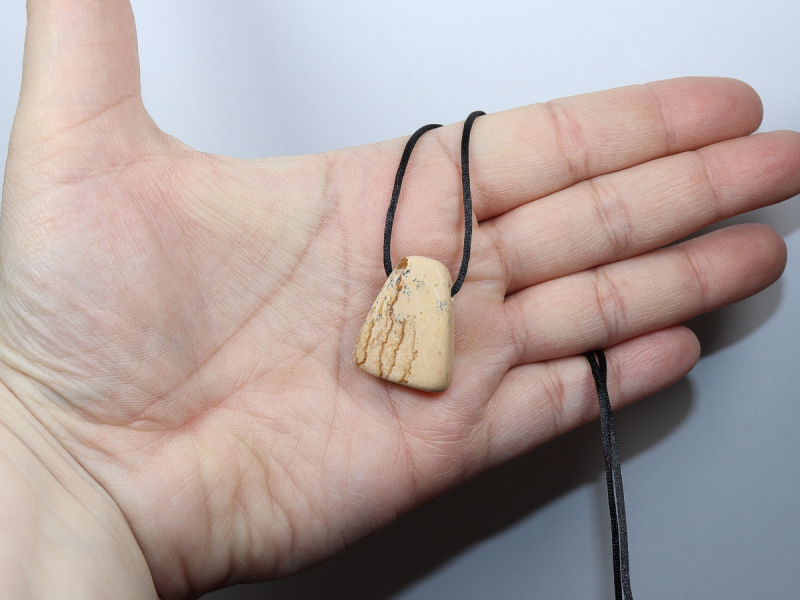 picture jasper with cord or silver 925