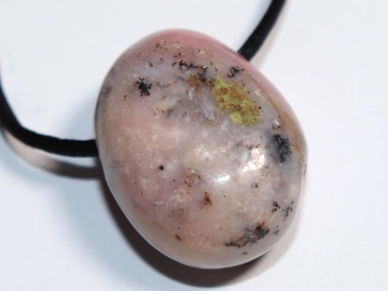 pink opal with cord or silver 925