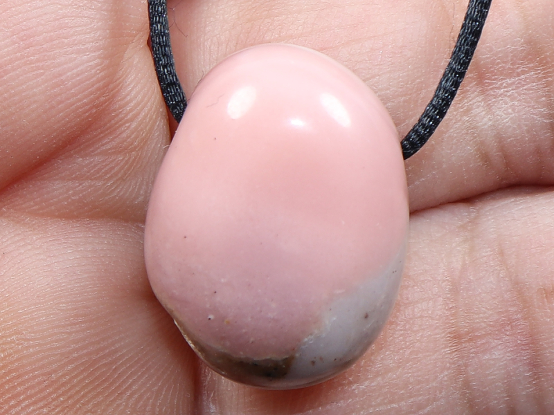 pink opal with cord or silver 925