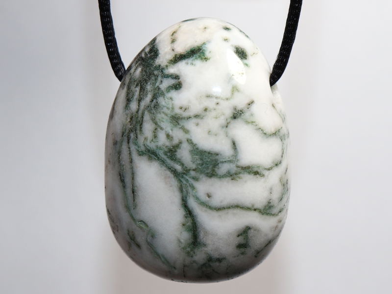 tree agate with cord or silver 925