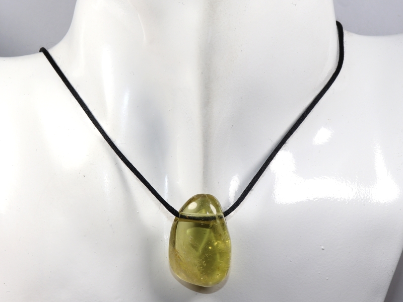 lemon quartz with cord or silver 925
