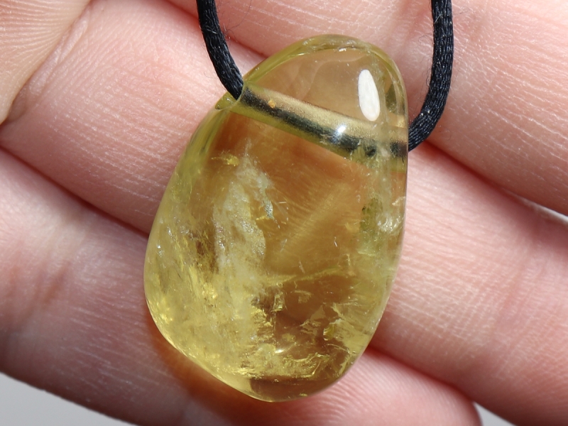 lemon quartz with cord or silver 925