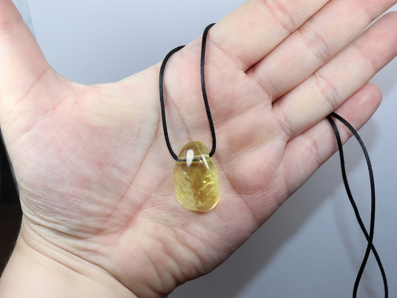 lemon quartz with cord or silver 925