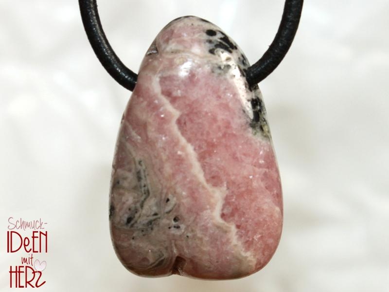 Rhodochrosite on cord