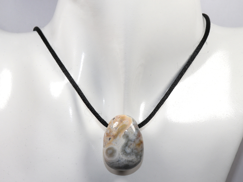 ocean jasper with cord or silver 925