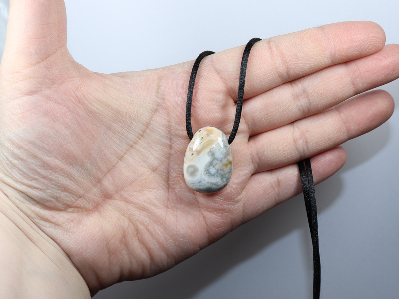 ocean jasper with cord or silver 925