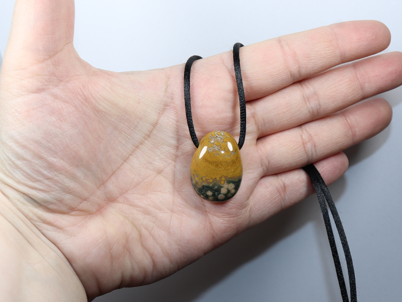 ocean jasper with cord or silver 925