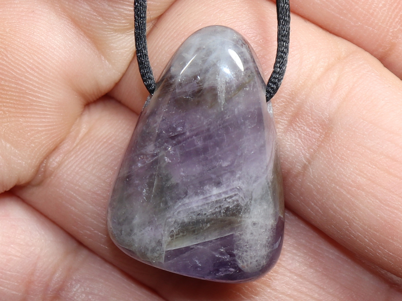 amethyst with cord or silver 925