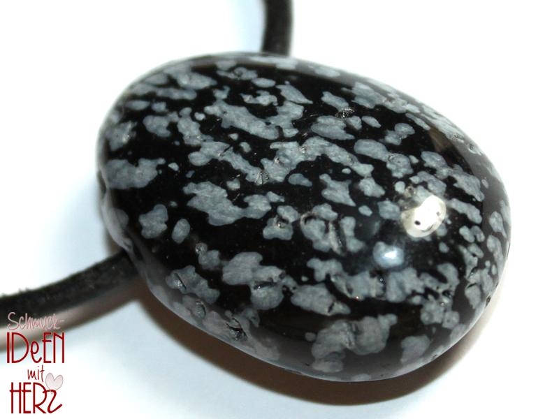 Snowflake obsidian on cord