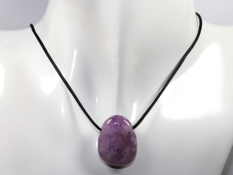 amethyst with cord or silver 925