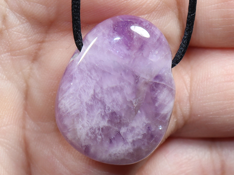 amethyst with cord or silver 925