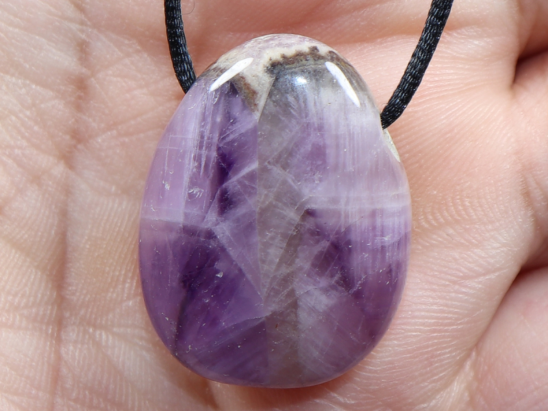 amethyst with cord or silver 925