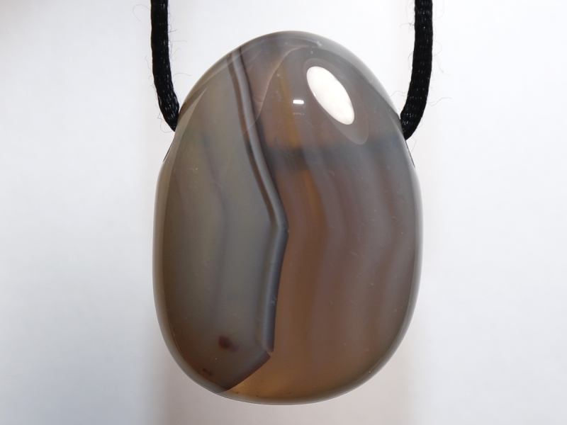 Botswana agate with cord or silver 925