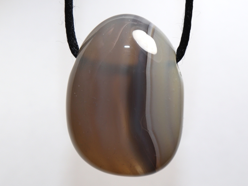 Botswana agate with cord or silver 925