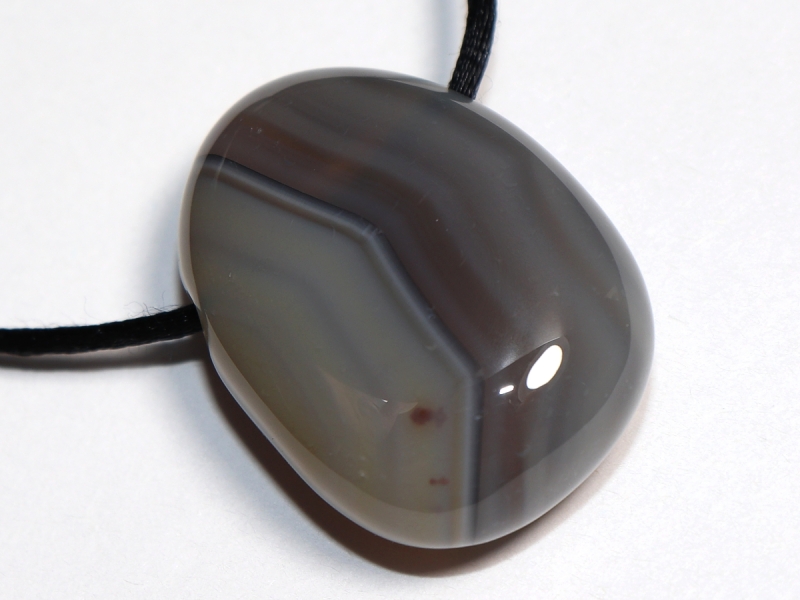 Botswana agate with cord or silver 925