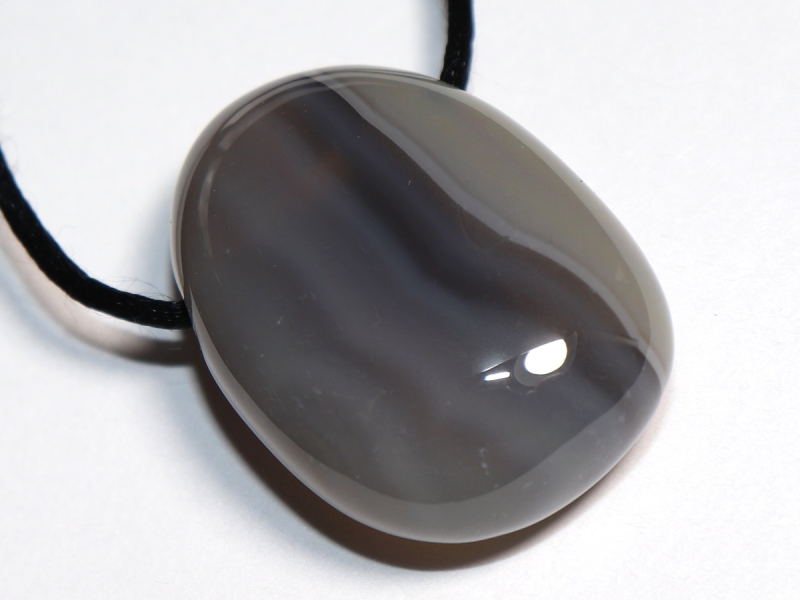 Botswana agate with cord or silver 925