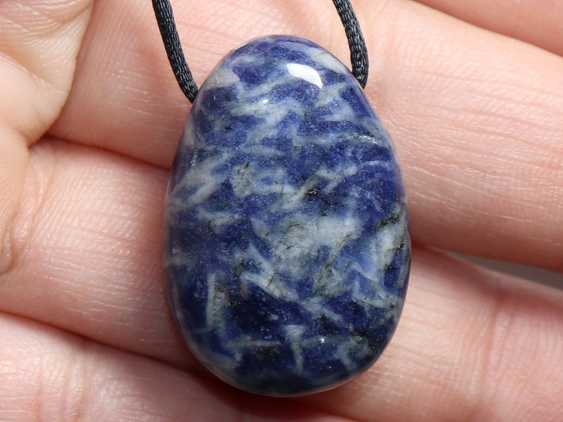 sodalite with cord or silver 925