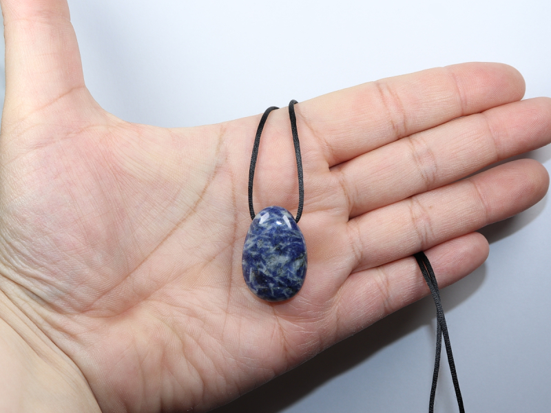 sodalite with cord or silver 925