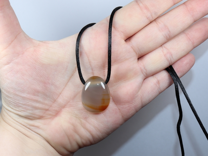 carnelian with cord or silver 925