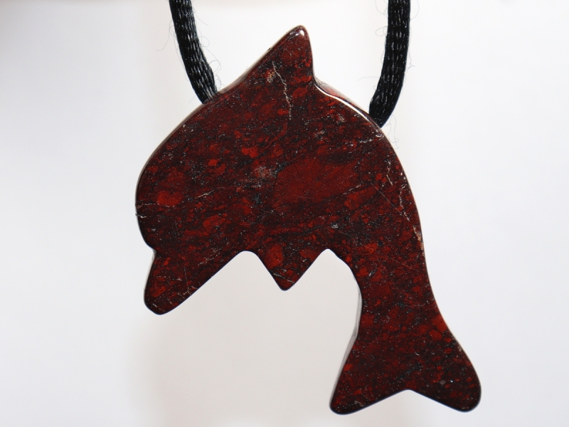 brecciated jasper with cord or silver 925