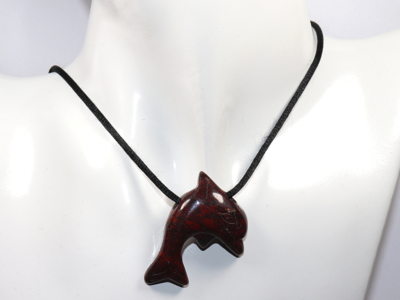 brecciated jasper with cord or silver 925