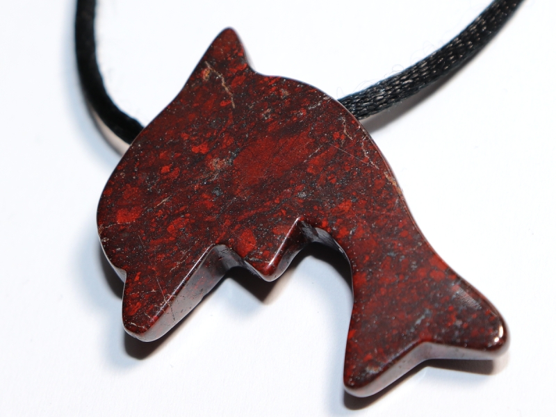 brecciated jasper with cord or silver 925