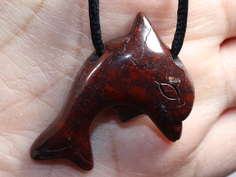 brecciated jasper with cord or silver 925